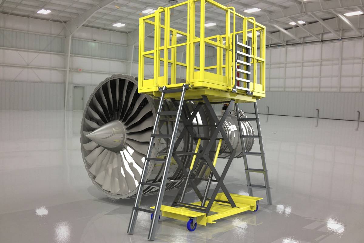 Plataforma elevadora multifuncional | Rolls-Royce multifunctional working platform acceso industrial a medida acres engineering soluciones (2)
